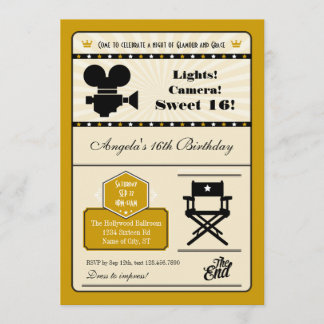 Hollywood Movie Sweet 16 Invitation