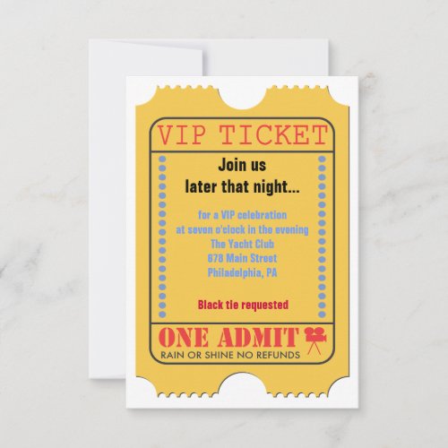 HOLLYWOOD MOVIES Themed Bar Bar Mitzvah Party Card