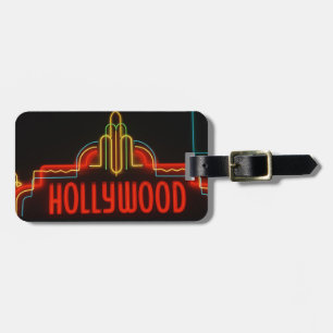Hollywood neon sign, Los Angeles, California Luggage Tag