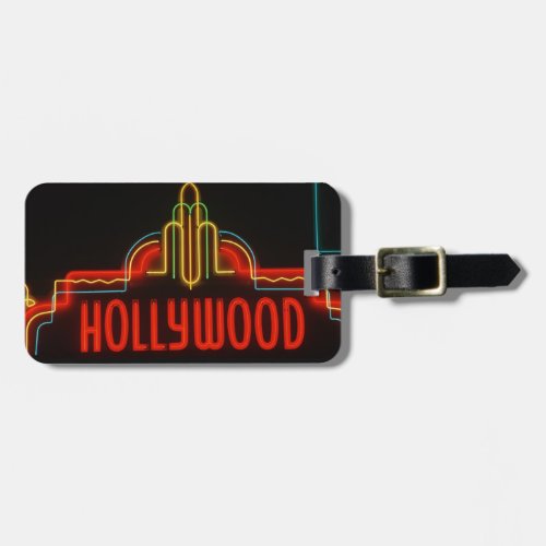 Hollywood neon sign Los Angeles California Luggage Tag