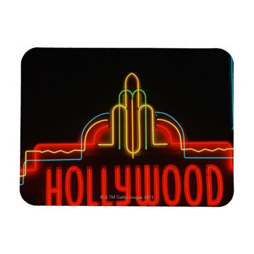 Hollywood neon sign Los Angeles California Magnet