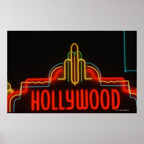 Hollywood neon sign Los Angeles California Poster