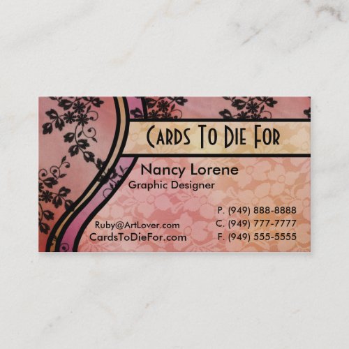 Hollywood Nights in Peach Business Cards