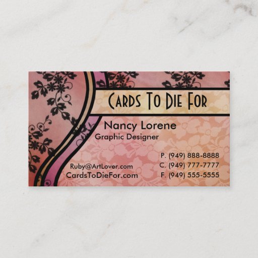 Customizable Hollywood Nights in Peach Business Cards