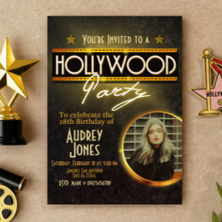 Hollywood Party with Photo Invitation