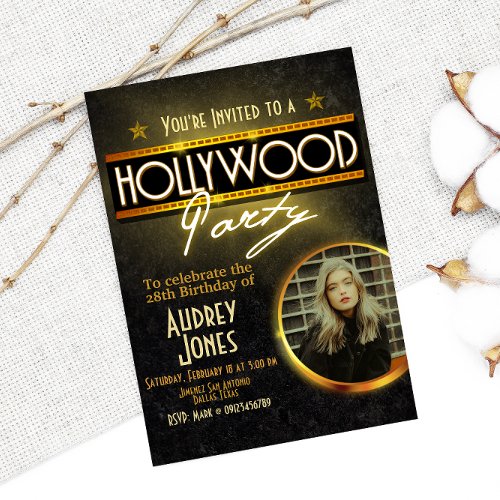 Hollywood Party with Photo Invitation