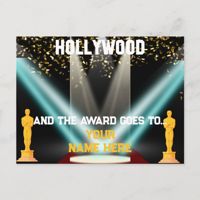 Hollywood Personalized Postcard (Front)