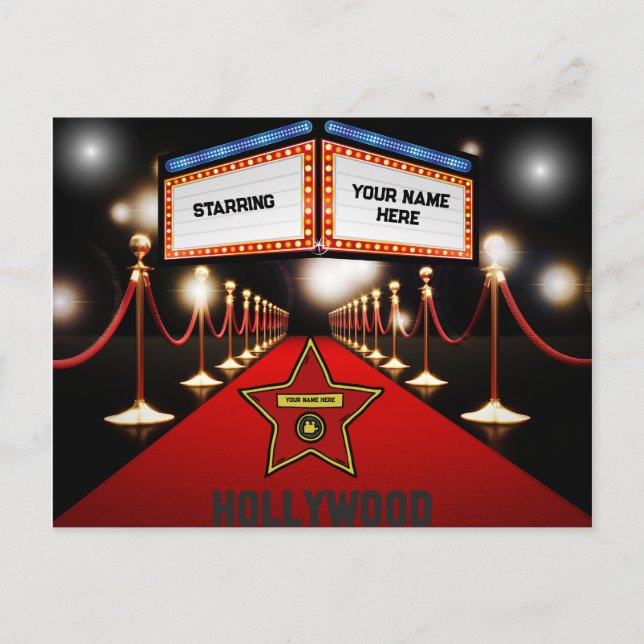 Hollywood Personalized Postcard (Front)