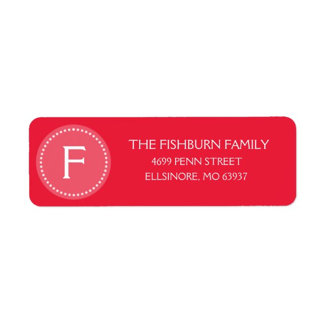 Hollywood Pink Muted Monogram Custom Monogrammed Label (Front)