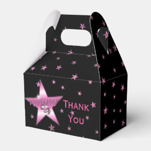 HOLLYWOOD PINK STAR Birthday Party Favor Boxes