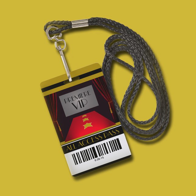 Hollywood Premiere VIP Birthday Party Invitation Badge (Creator Uploaded)