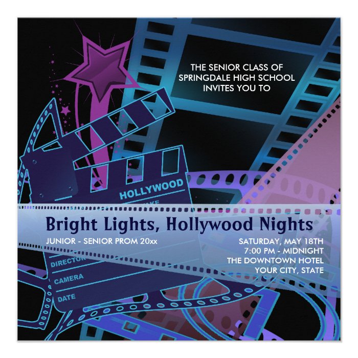 Hollywood Prom Invitations