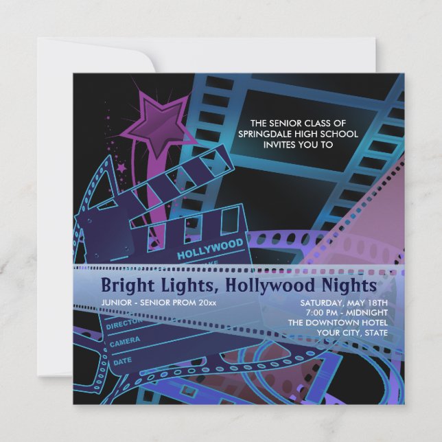 Hollywood Prom Invitations (Front)