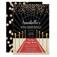 Hollywood Red Carpet Birthday Party Invitation