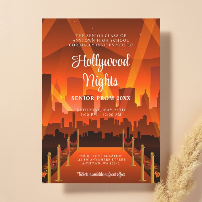 Hollywood Red Carpet City Prom Invitation (Creator Uploaded)