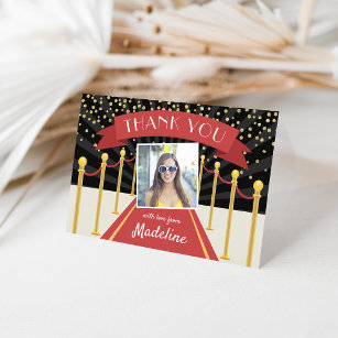 Hollywood Red Carpet Personalized Photo Thank You Card