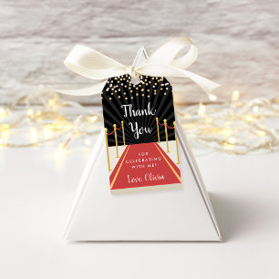 Hollywood Red Carpet Personalized Thank You Favor Gift Tags
