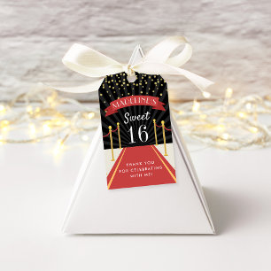 Hollywood Red Carpet Personalized Thank You Favor Gift Tags