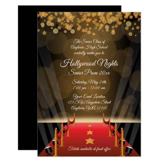 Hollywood Red Carpet Prom Formal Invitations Zazzle Com