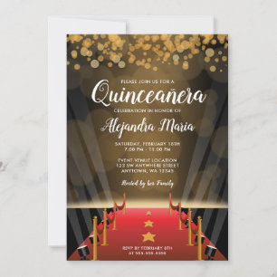 Hollywood Red Carpet Quinceanera Invitations