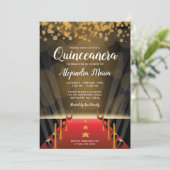 Hollywood Red Carpet Quinceanera Invitations (Standing Front)