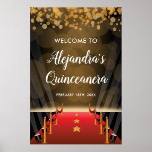 Hollywood Red Carpet Quinceanera Welcome Sign