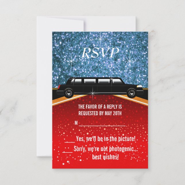 Hollywood Red Carpet RSVP Card (Front)