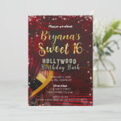 Hollywood Red Carpet Stairs SWEET 16 16th Party Invitation (Standing Front)