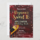 Hollywood Red Carpet Stairs SWEET 16 16th Party Invitation (Front)