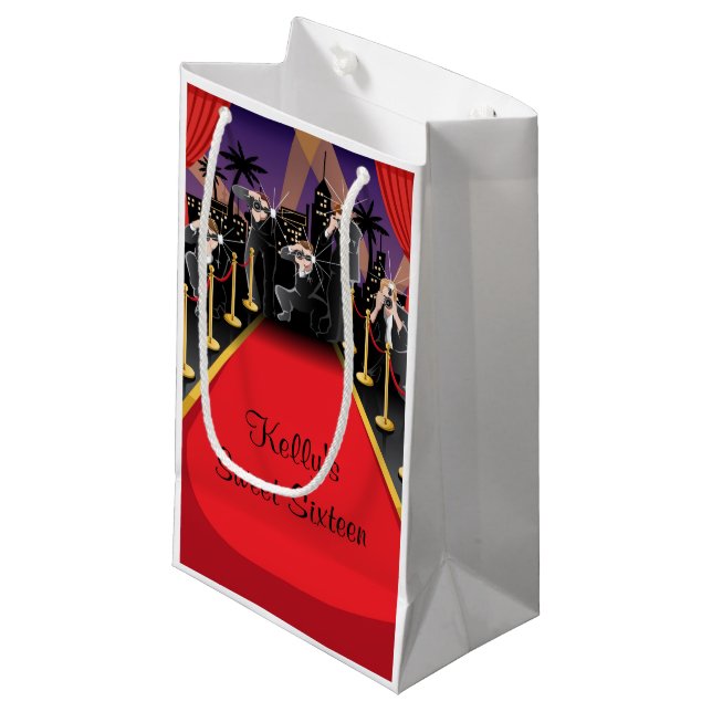 Hollywood Red Carpet Sweet 16 Favor Bag (Front Angled)