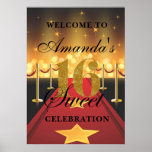 Hollywood Red Carpet Sweet 16 Welcome Poster at Zazzle