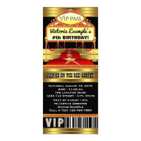 Hollywood Red Carpet Ticket Party Invitations