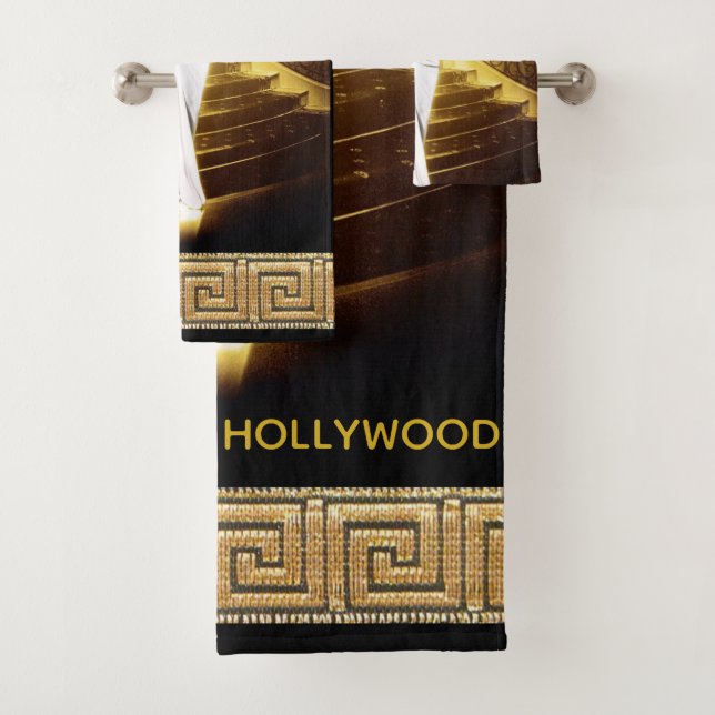 Hollywood Regency Silent Movie Diva Bath Towel Set (Insitu)