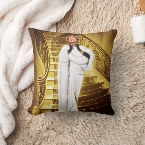 Hollywood Regency Silent Movie Diva Throw Pillow