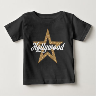 Hollywood Script With Star (White Type) Baby T-Shi Baby T-Shirt