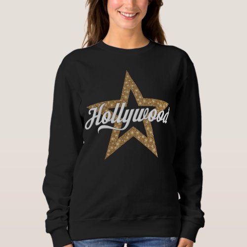 Hollywood Script With Star White Type Sweatshirt