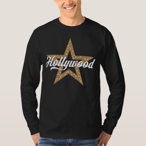 Hollywood Script With Star White Type T_Shirt