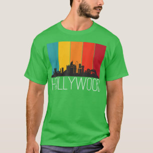 Hollywood Skyline Retro from Los Angeles in Califo T-Shirt
