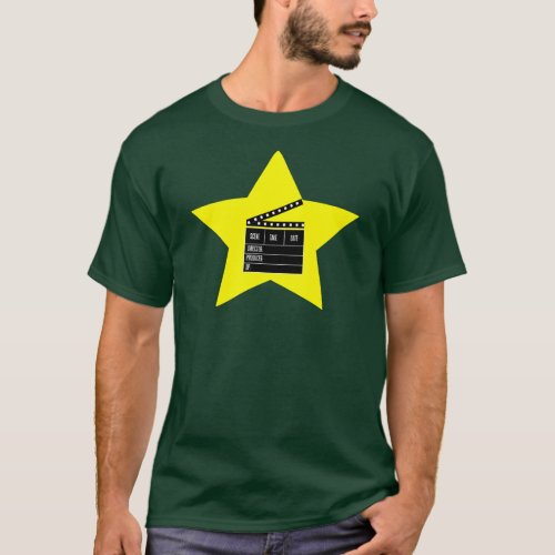 Hollywood star clapboard basic tshirt green T_Shirt