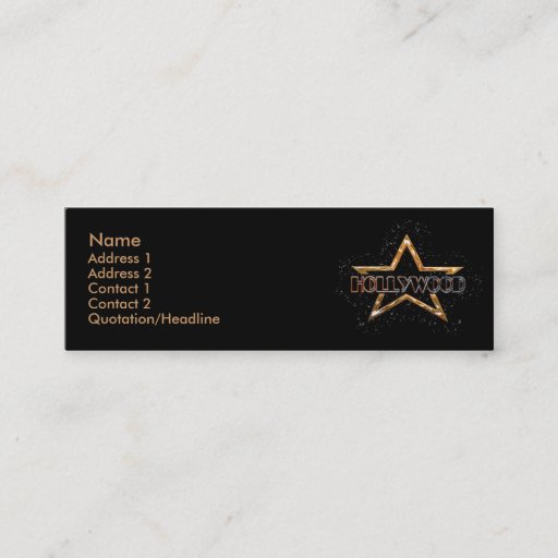 Customizable Hollywood Star Business Card