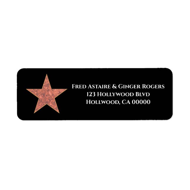 Hollywood Star Personalized Label (Front)