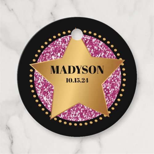 HOLLYWOOD STAR Sparkle Birthday Party Gift Favor Favor Tags