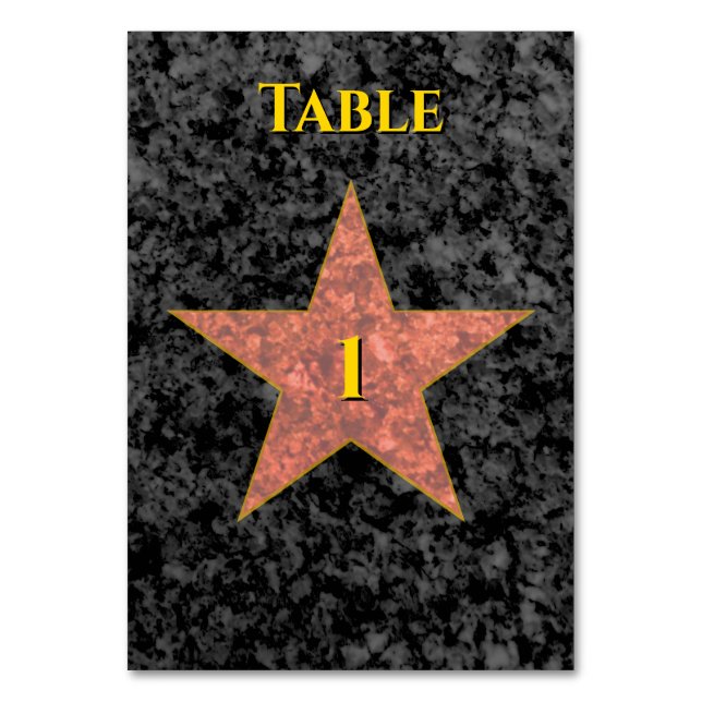Hollywood Star Table Number (Front)