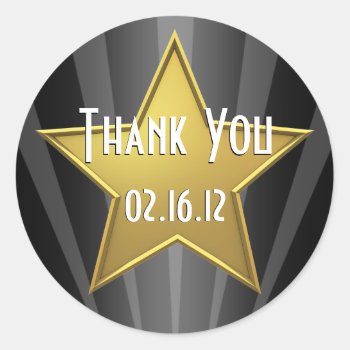Hollywood Star Thank You Sticker by party_depot at Zazzle