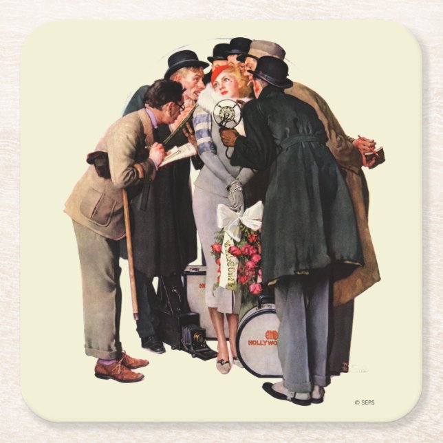 Hollywood Starlet Square Paper Coaster (Front)