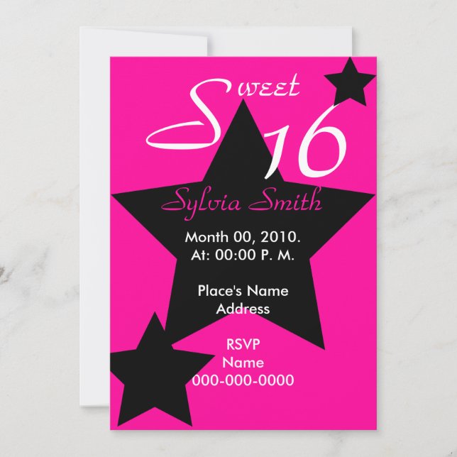 Hollywood Super Star Invitation-Customize Invitation (Front)