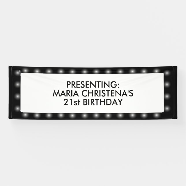 Hollywood Theater Signboard 2.5' x 8' Banner (Horizontal)