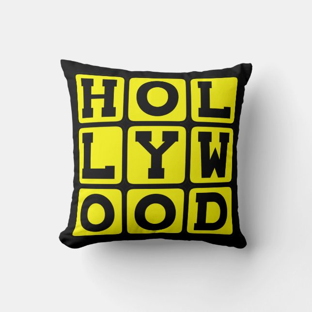 Hollywood, Tinseltown California Throw Pillow (Front)