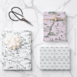 Hollywood Toile Coquette Pink & Green Wrapping Paper Sheets<br><div class="desc">Hollywood Toile Coquette Pink & Green Wrapping Paper Sheets,  White and green toil gift paper and watercolor bow gift paper.</div>