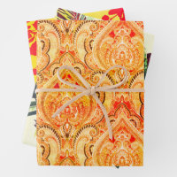 Solid color plain orange apricot wrapping paper sheets, Zazzle